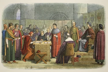 Edward acknowledged as suzerain of Scotland, 1290, from A Chronicle of England BC 55 to AD 1485, pub. London, 1863